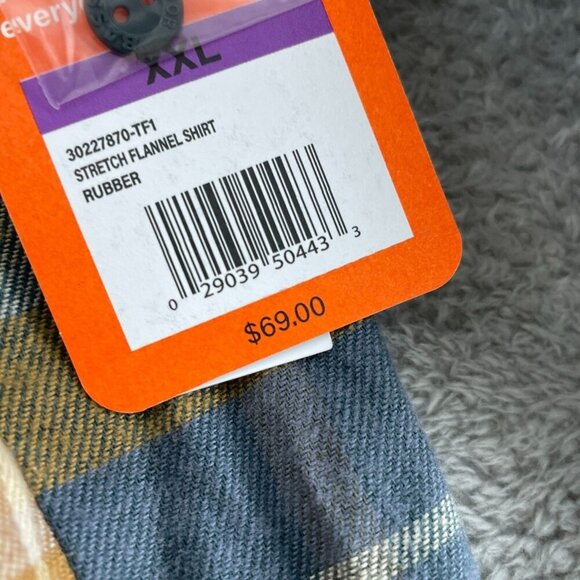 Bass Outdoor Mens XXL Rubber Plaid Stretch Flannel Shirt Long Sleeve NWT 4467 - Picture 6 of 10